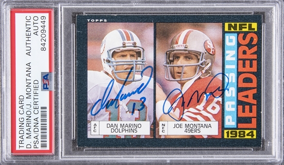 1985 Topps #192 Joe Montana/Dan Marino Dual-Signed Card – PSA/DNA Authentic Signatures